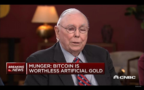 Charlie Munger - Bitcoin worthless artificial gold